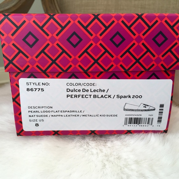 Tory Burch Ines Embellished Logo Flat Casual Canvas Espadrille, Sz 8 - Picture 13 of 13